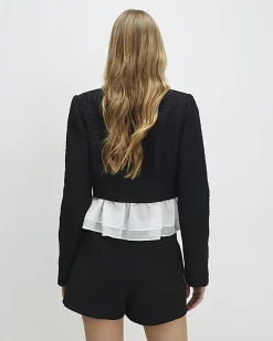 Black Wrap Front Mini Skort