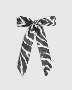Black Zebra Print Bow Hair Clip