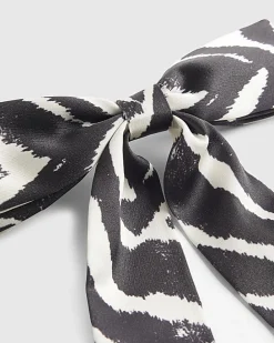 Black Zebra Print Bow Hair Clip
