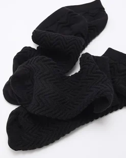 Black zig zag 2 Pack Trainer Socks