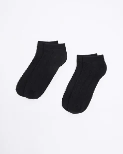 Black zig zag 2 Pack Trainer Socks