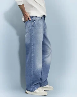 Blue Baggy Fit Washed Jeans