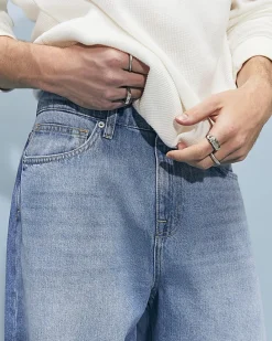 Blue Baggy Fit Washed Jeans