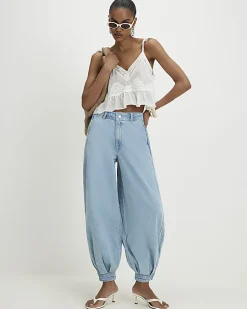 Blue Balloon Leg Jeans