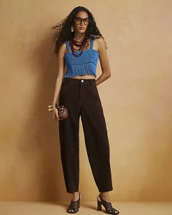 Blue Beaded Crop Top