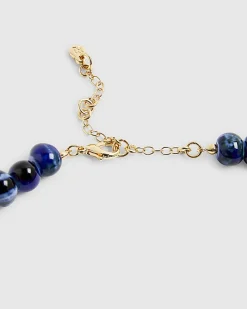 Blue Beaded Shell Necklace