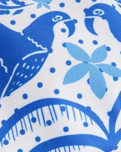 Blue Border Print Bikini Top