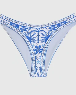 Blue Border Print Bikini Bottom