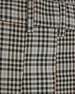 Blue Check Print Pleated Skort