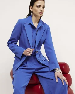 Blue Cinch Back Blazer