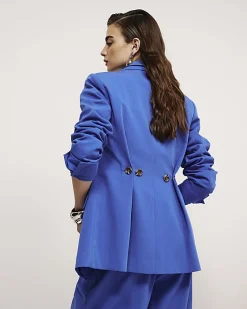 Blue Cinch Back Blazer