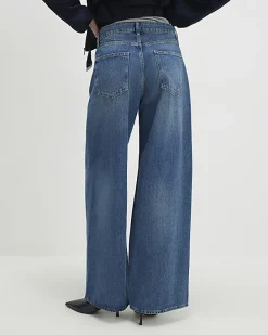 Blue Classic Wide Leg Jeans