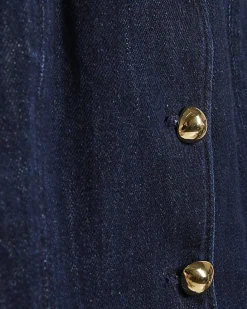 Blue Collared Denim Waistcoat