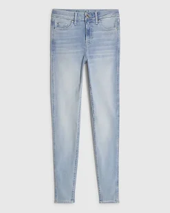 Blue Contrast Stitch Skinny Jeans