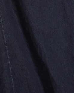 Blue Denim Bubble Hem Midi Dress