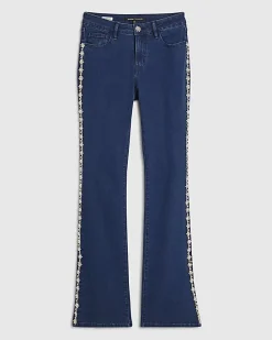 Blue Denim Embellished Bootcut Jeans