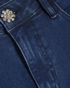 Blue Denim Embellished Bootcut Jeans