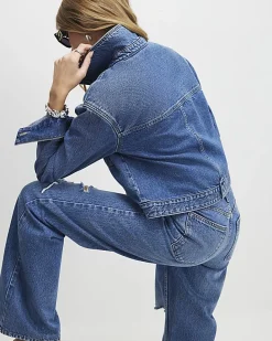 Blue Denim Long Sleeve Pocket Jacket