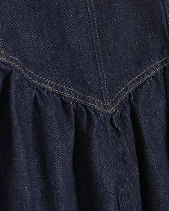 Blue Denim Midi Skirt