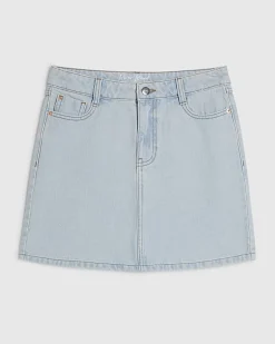 Blue Denim Mini Skirt