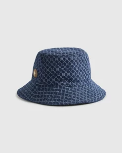 Blue Denim Monogram Bucket Hat