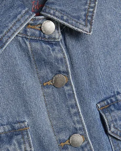 Blue Denim Pocket Front Boxy Shirt