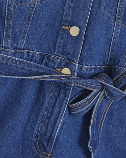 Blue Denim Short Sleeve Playsuit