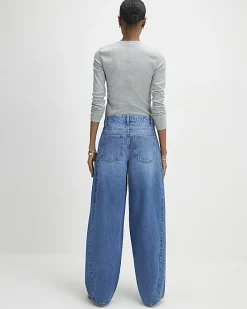 Blue Drawstring Balloon Leg Jeans