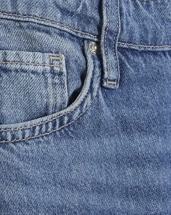 Blue Elasticated Back Wide Leg Jeans