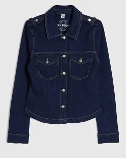 Blue Fitted Denim Jacket