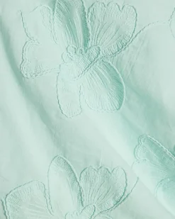 Blue Floral 3D Embroidered Tank Top
