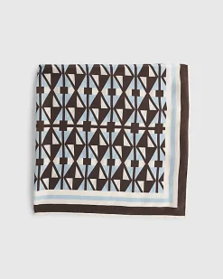 Blue Geometric Print Scarf