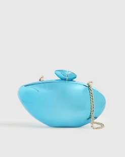Blue Hard Shell Clutch Bag