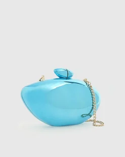 Blue Hard Shell Clutch Bag