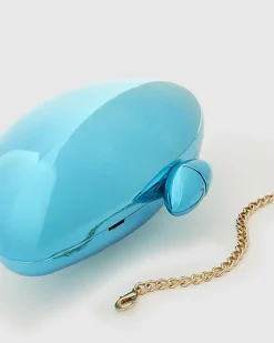 Blue Hard Shell Clutch Bag