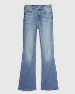 Blue High Waisted Sculpt Flared Jeans