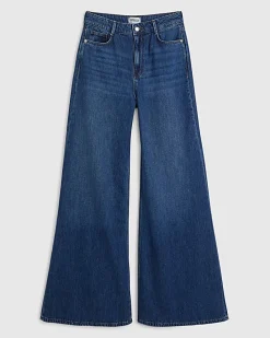 Blue High Waisted Soft Wide Leg Jeans