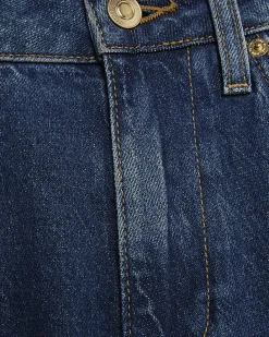 Blue High Waisted Stretch Straight Leg Jeans