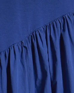 Blue Hybrid Asymmetric Maxi Dress