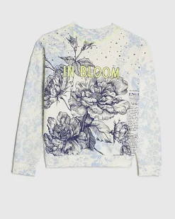 Blue In Bloom Cotton Rich Sweatshirt