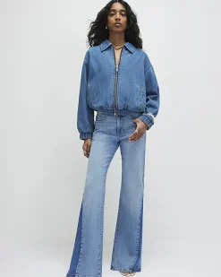 Blue Insert Bootcut Jeans