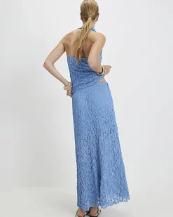 Blue Lace Maxi Skirt