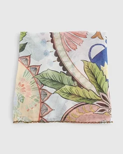 Blue Leaf Print Mini Sarong