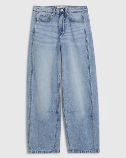 Blue Light Wash Balloon Leg Jeans