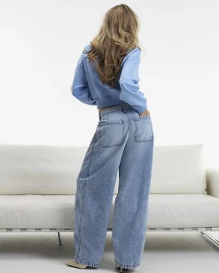 Blue Light Wash Balloon Leg Jeans