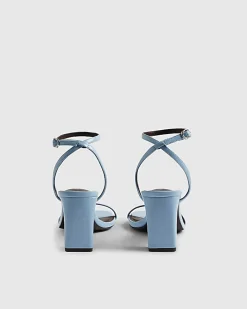 Blue Mid Block Heels