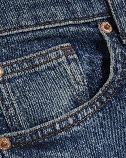Blue Mid Rise Bootcut Jeans