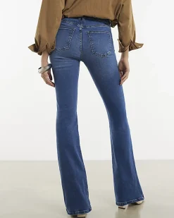 Blue Mid Rise Flared Jeans