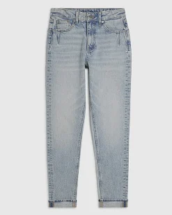 Blue Mid Rise Mom Sculpt Jeans
