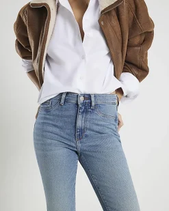 Blue Mid Rise Sculpt Skinny Jeans